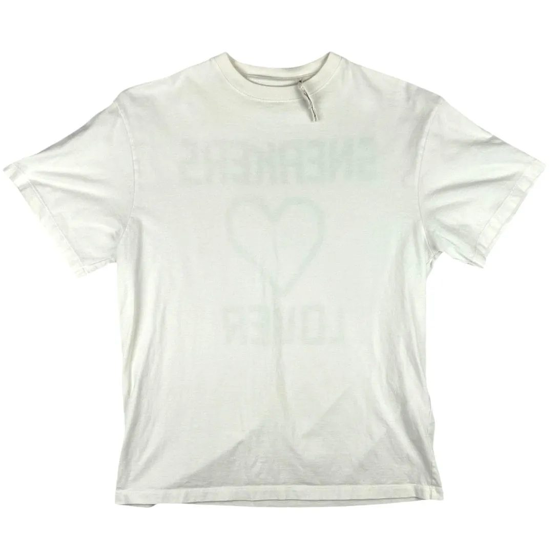 Golden Goose Deluxe Unisex White Sneakers Lovers Hearts T Shirt Tee Top Size S