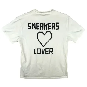 Golden Goose Deluxe Unisex White Sneakers Lovers Hearts T Shirt Tee Top Size S