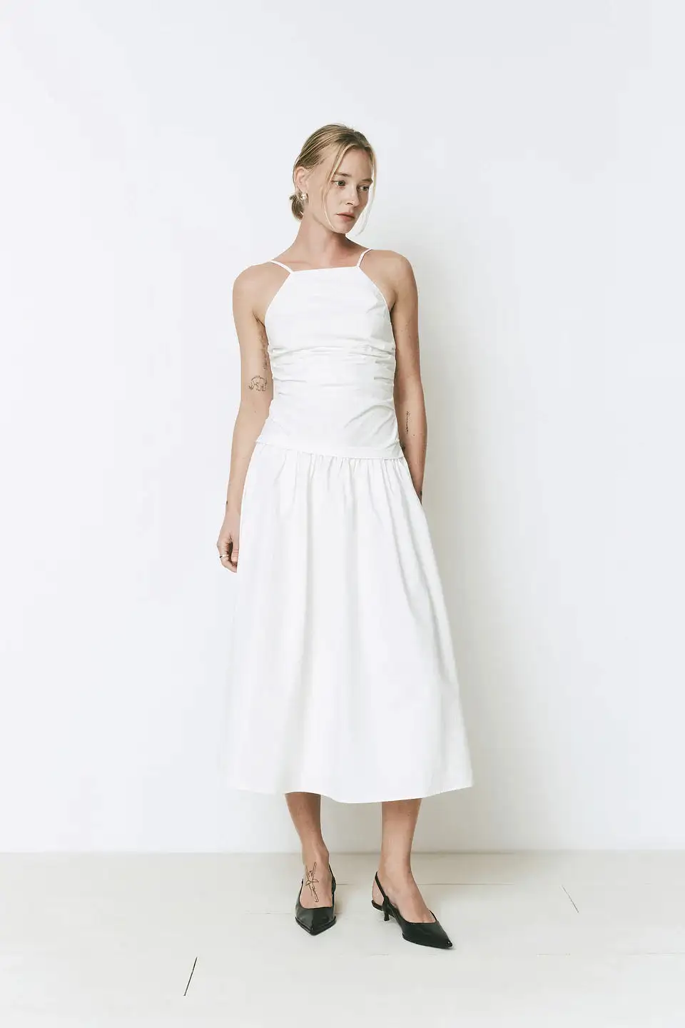 Isabella Ruched Drop Waist Dress