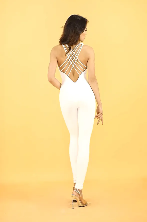 La Fitwear Jumpsuit Leyla Style White