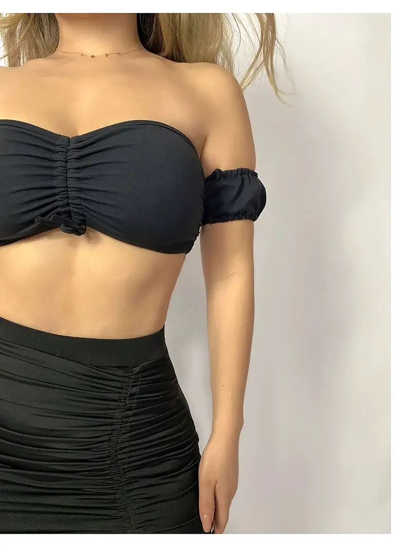 La Fitwear Set Off Shoulder Black