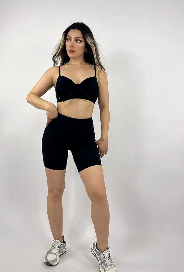 La Fitwear Top Two Way Sporty Black