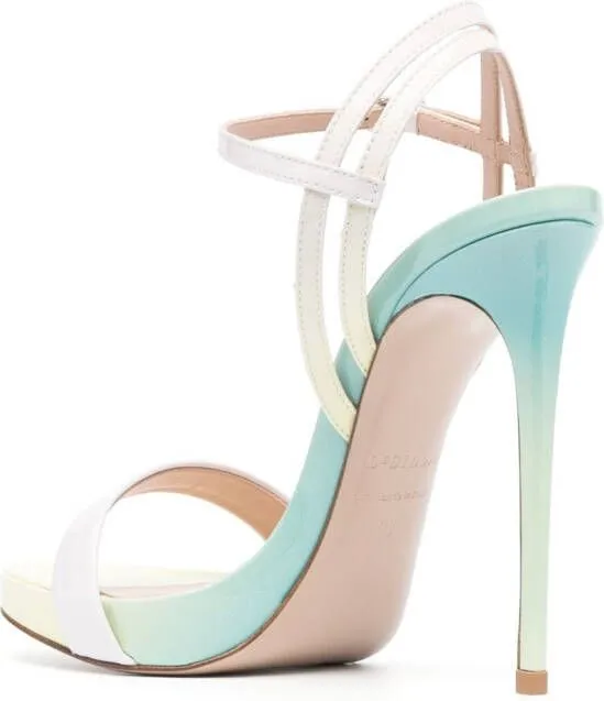 Le Silla Gwen 120mm patent leather sandals Green