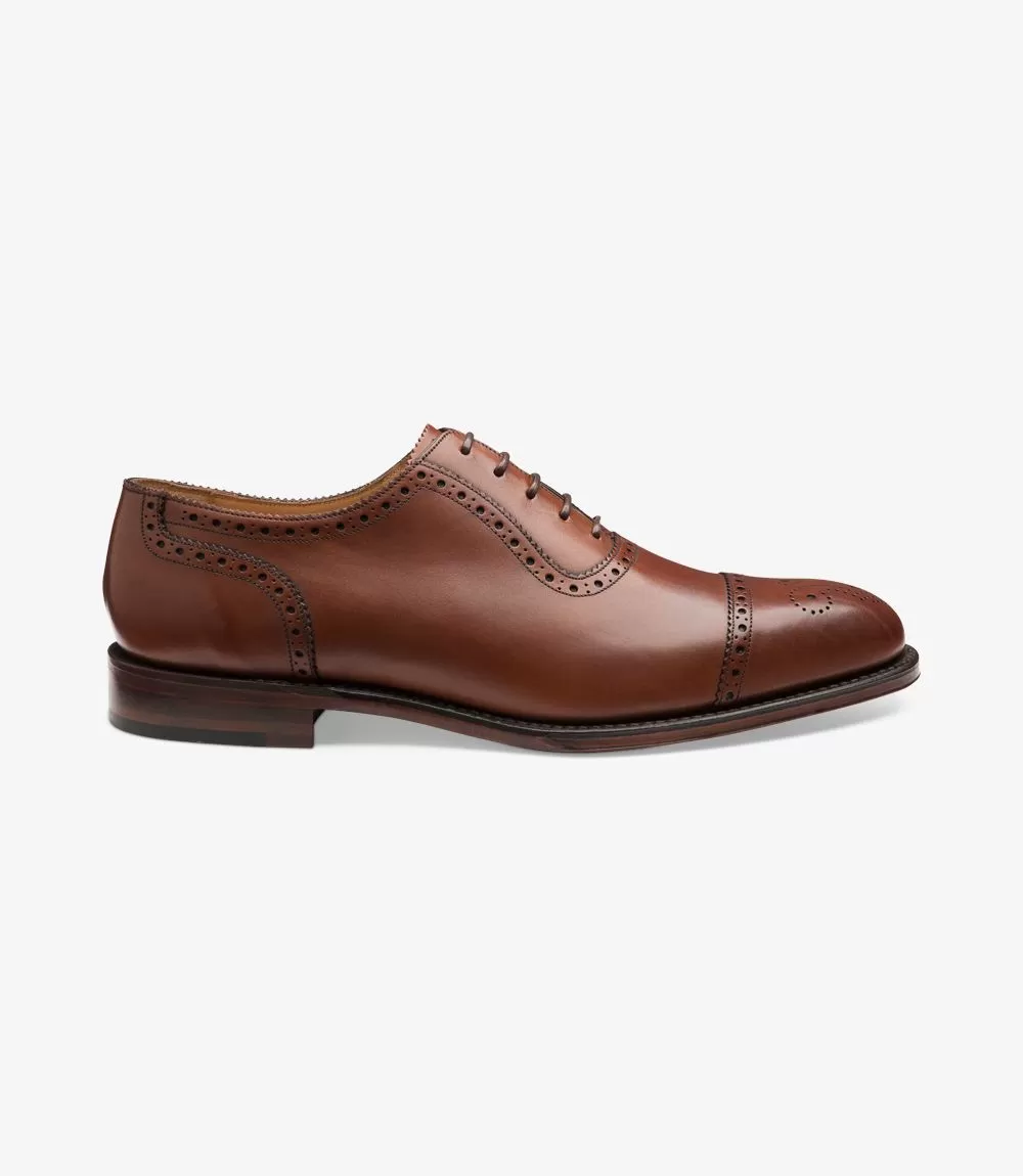 LOAKE Strand- Premium Semi Brogue shoes - MAHOGANY