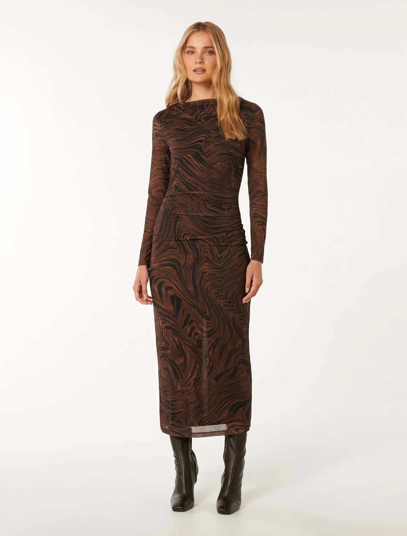 Loretta Ruched Side Midi Dress