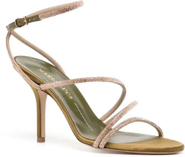 MARIA LUCA 95mm crystal-embellished sandals Gold