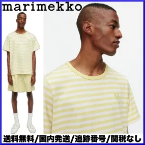 marimekko  |Crew Neck Stripes Flower Patterns Unisex Cotton