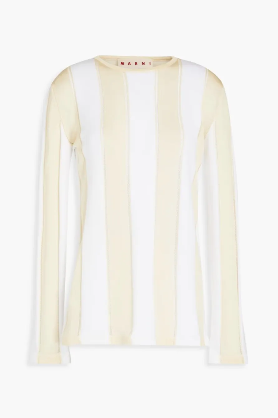 MARNI  |Crew Neck Stripes Casual Style Street Style Long Sleeves