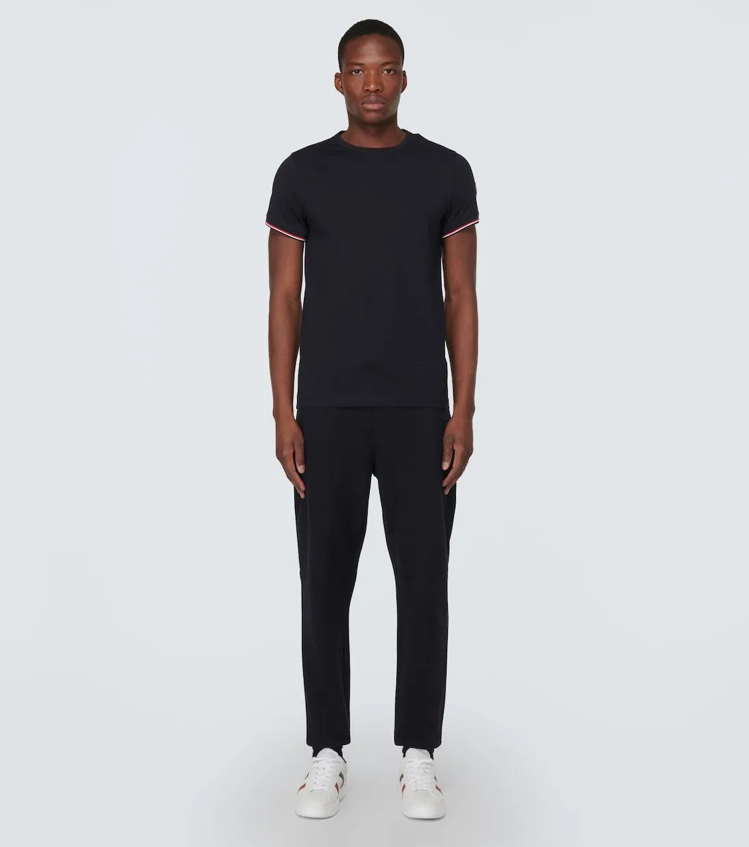 MONCLER  |Crew Neck Stripes Unisex Blended Fabrics Street Style Plain