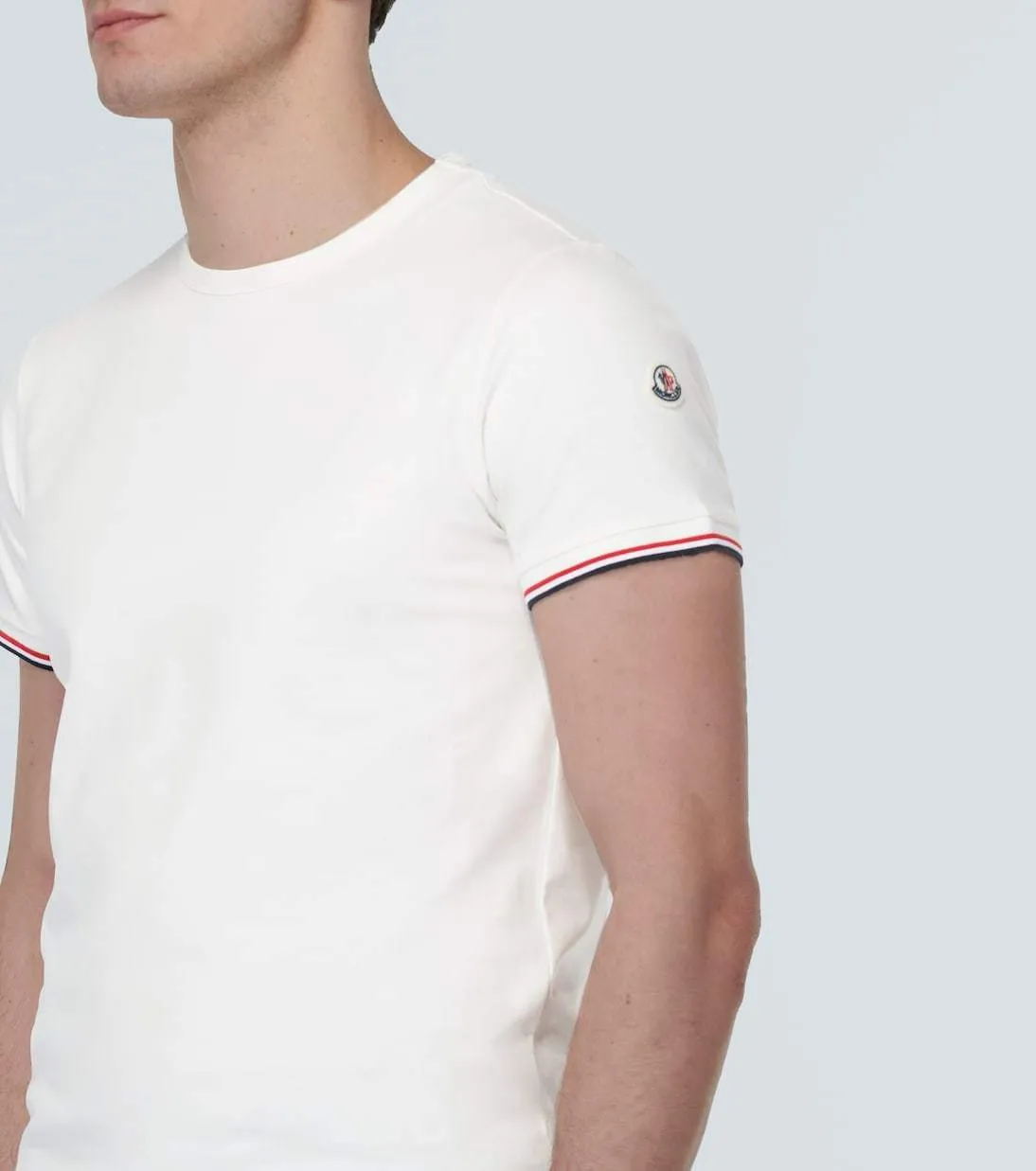 MONCLER  |Crew Neck Stripes Unisex Blended Fabrics Street Style Plain