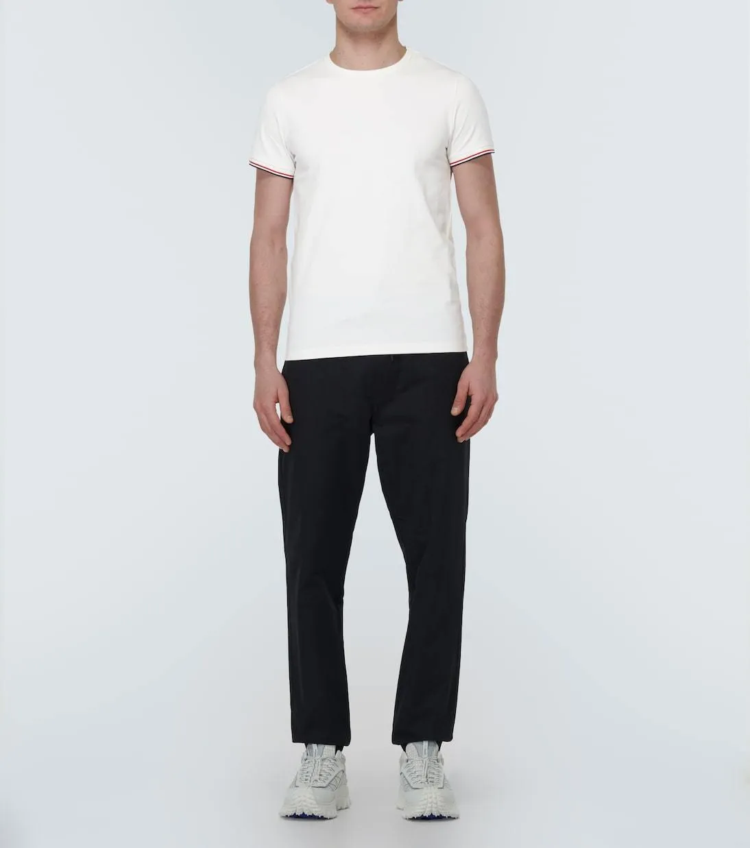 MONCLER  |Crew Neck Stripes Unisex Blended Fabrics Street Style Plain