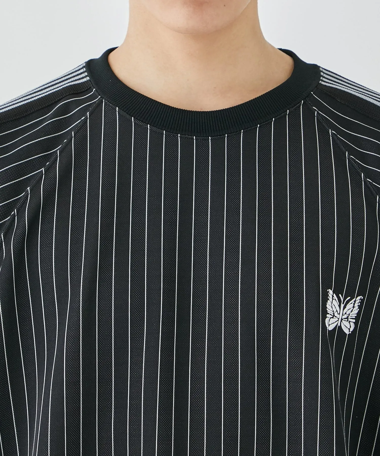 Needles  |Crew Neck Stripes Collaboration Short Sleeves Logo