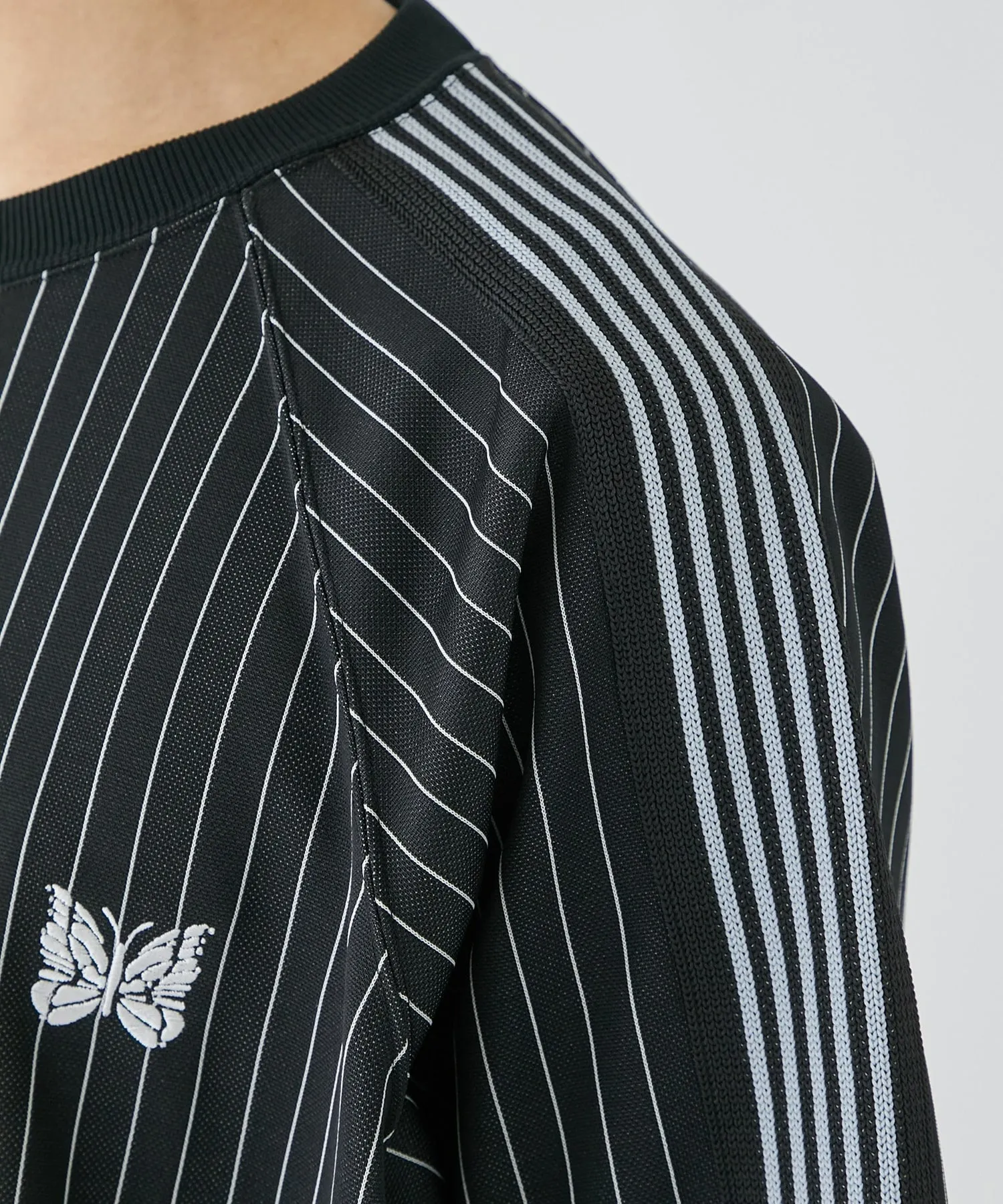 Needles  |Crew Neck Stripes Collaboration Short Sleeves Logo