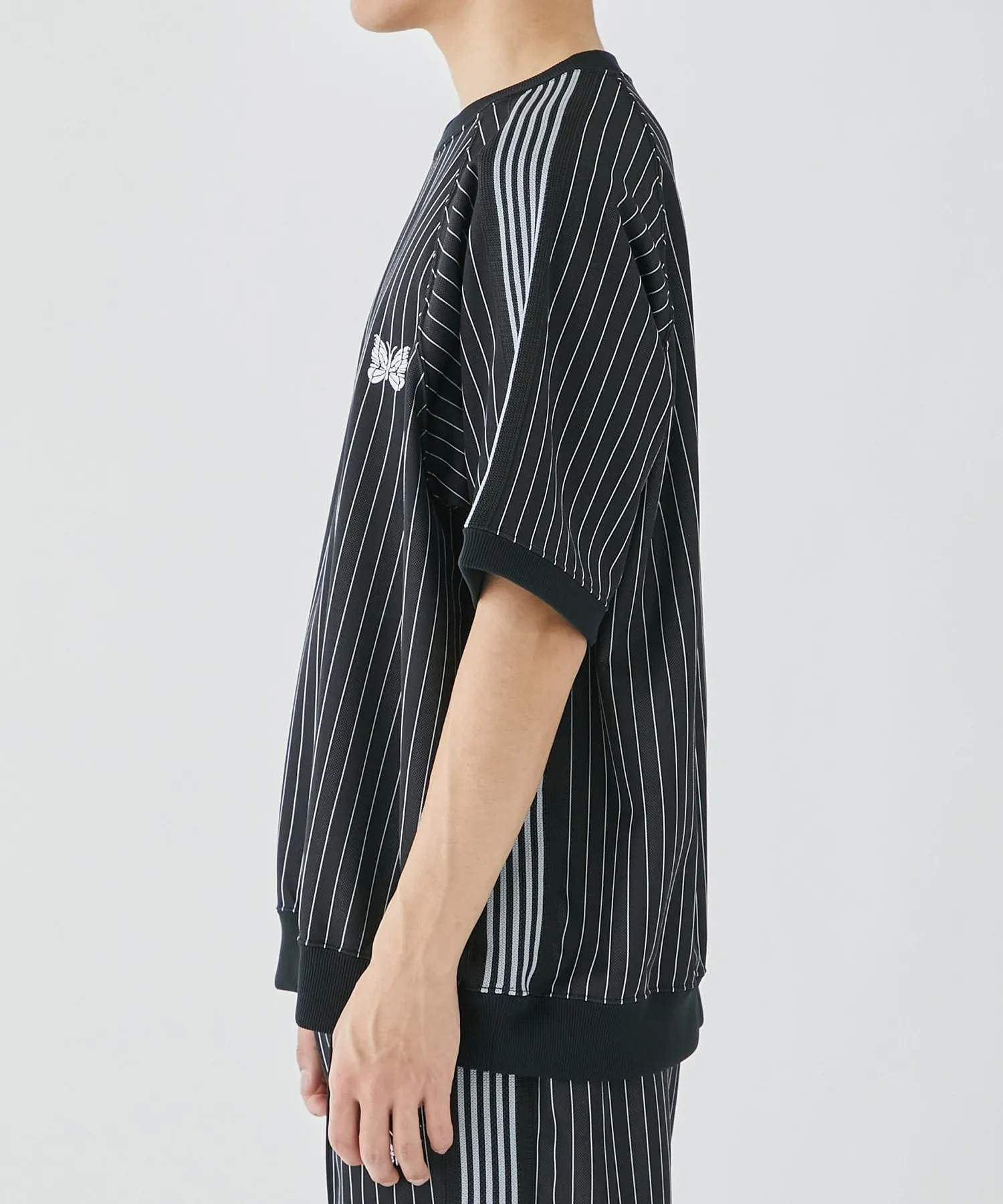 Needles  |Crew Neck Stripes Collaboration Short Sleeves Logo