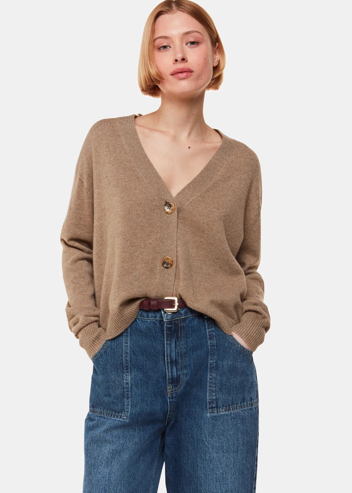 Oatmeal Cashmere Cardigan