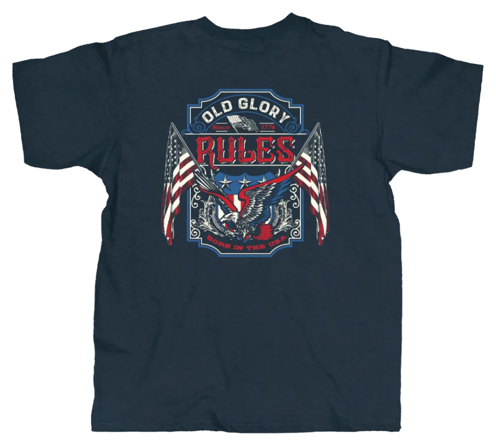 Old Glory Rule T-Shirt - Navy - OG2235