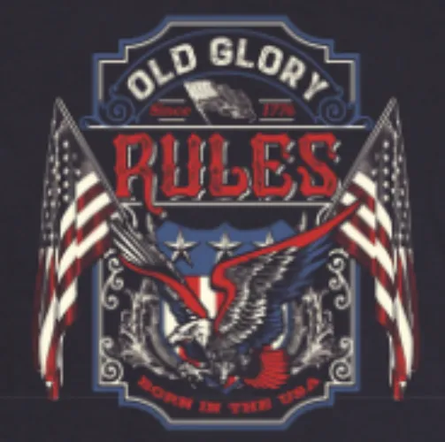 Old Glory Rule T-Shirt - Navy - OG2235