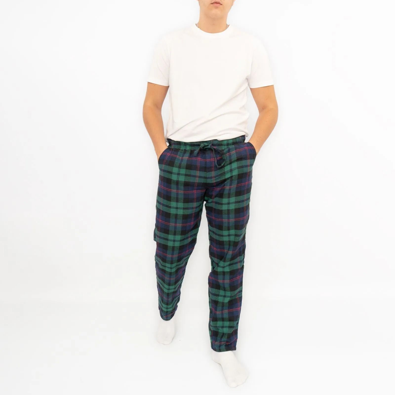 Old Navy Mens Green Tartan Plaid Flannel Pyjama Bottoms