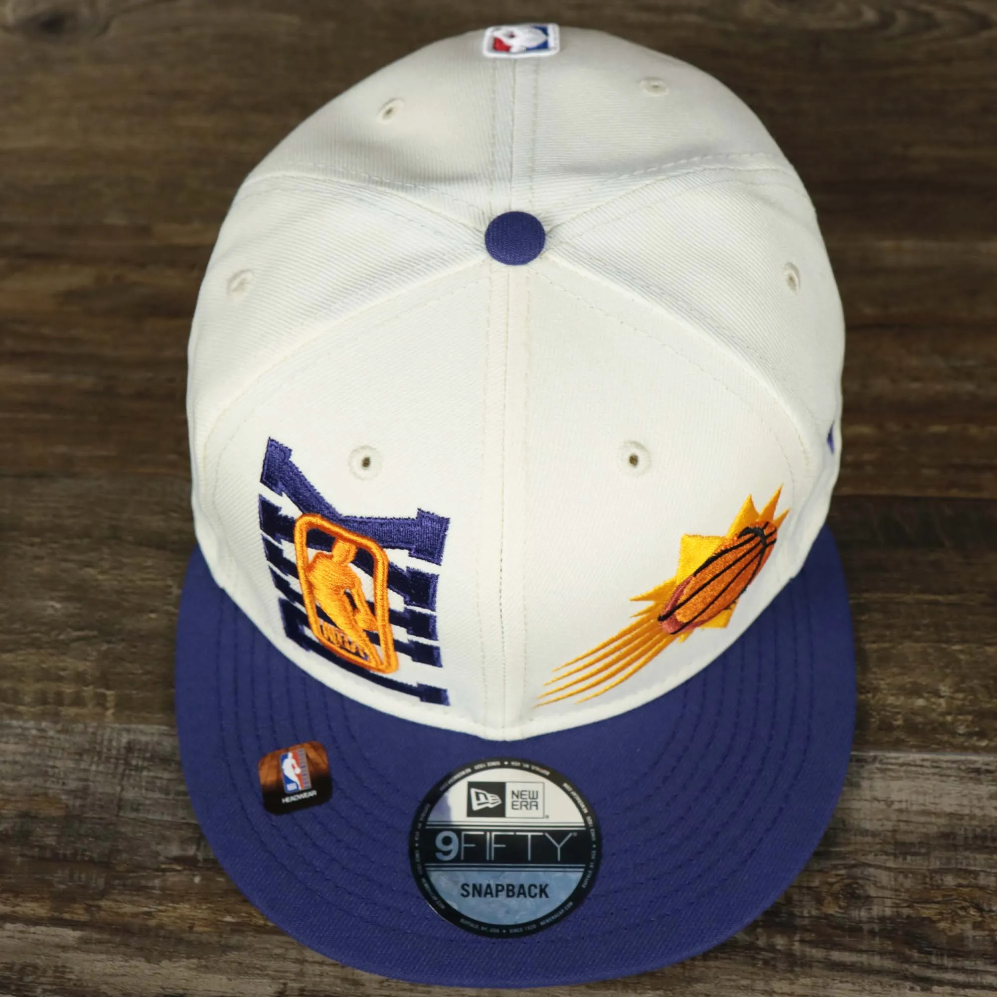 Phoenix Suns NBA 2022 Draft Gray Bottom 9Fifty Snapback | New Era Cream/Purple