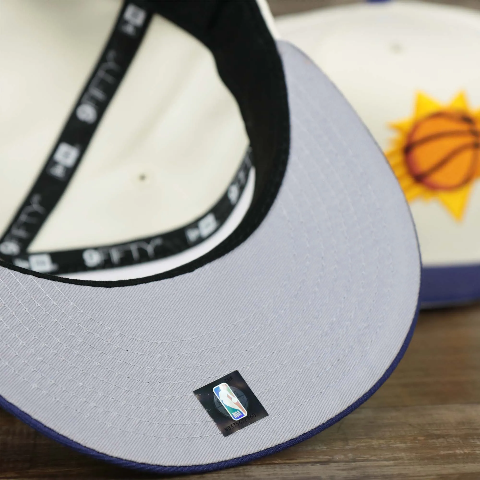 Phoenix Suns NBA 2022 Draft Gray Bottom 9Fifty Snapback | New Era Cream/Purple