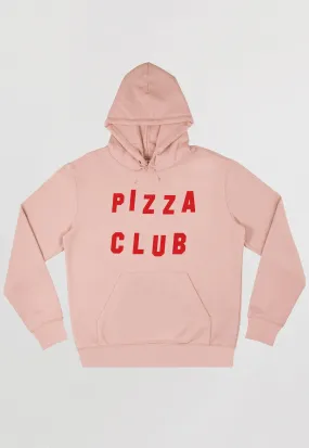 Pizza Club Slogan Hoodie In Peach