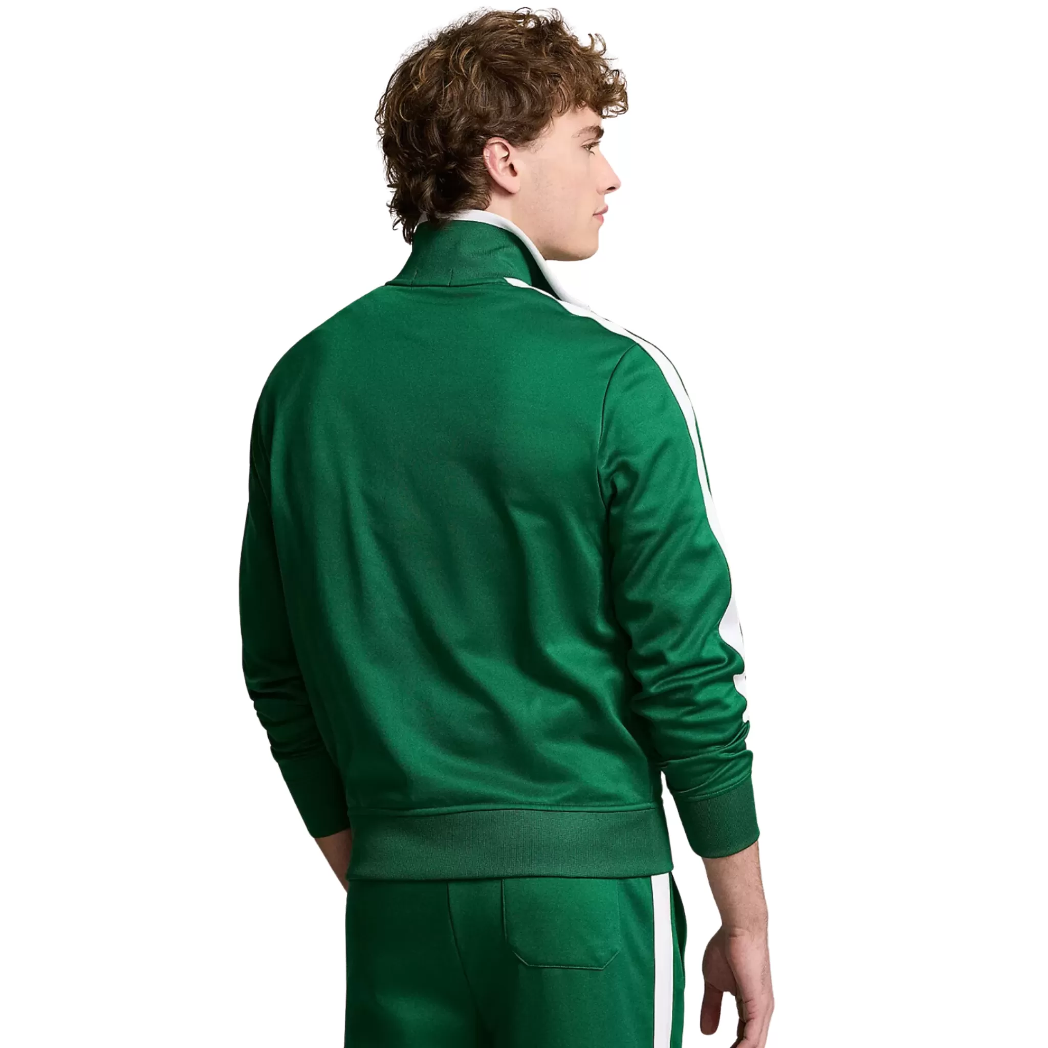 Polo Ralph Lauren Embroidered Fleece Track Jacket (Tennis Green/ White)