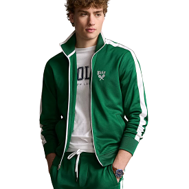 Polo Ralph Lauren Embroidered Fleece Track Jacket (Tennis Green/ White)