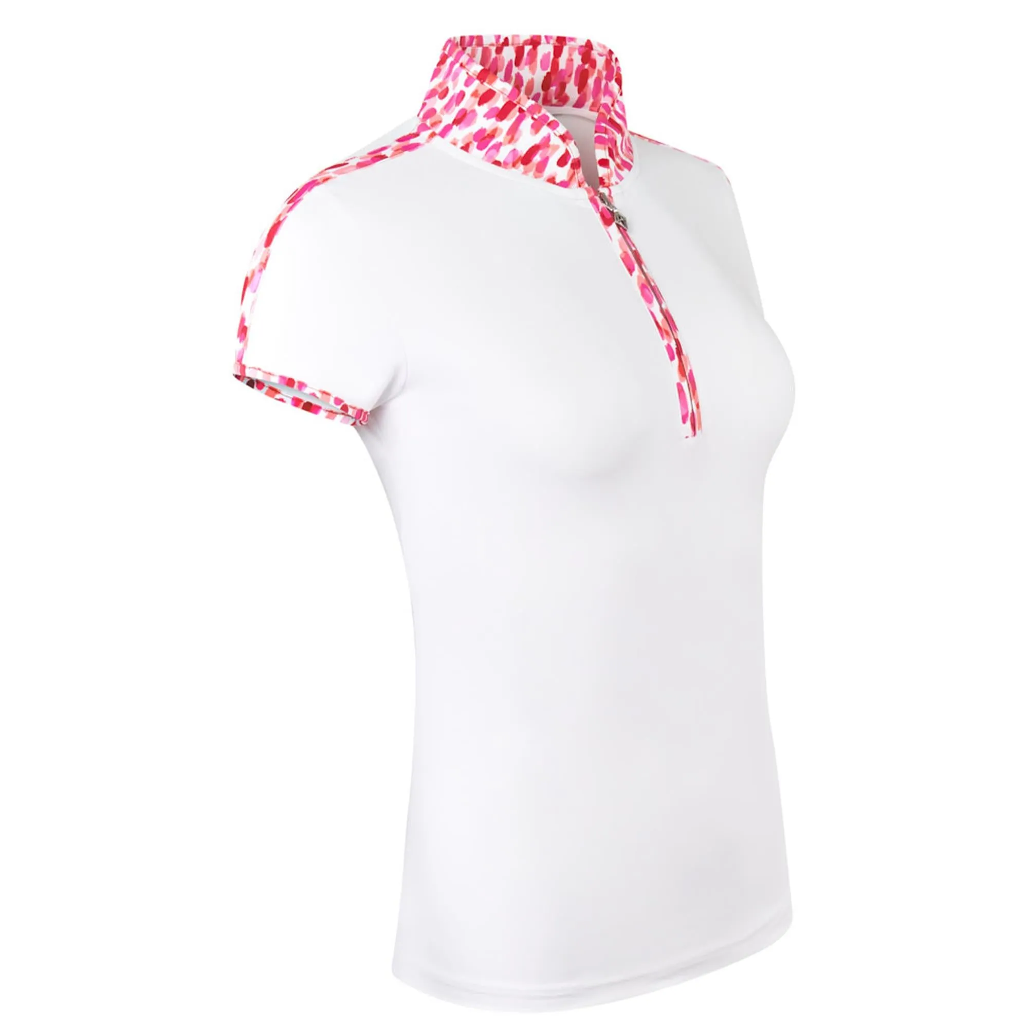 Pure Golf Brooke Cap Sleeve Ladies Golf Polo Shirt Petal Polka