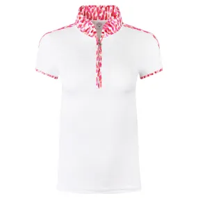 Pure Golf Brooke Cap Sleeve Ladies Golf Polo Shirt Petal Polka