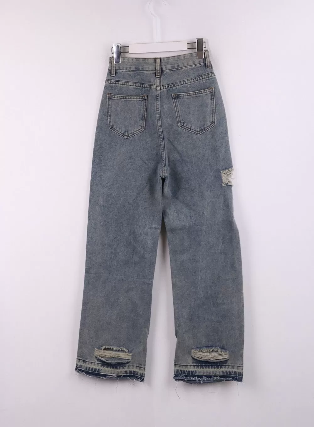 Ribbed Straight Leg Denim Jeans CJ431