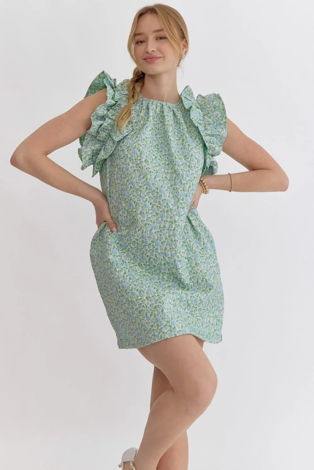 Ripple Of Times Dress - Green