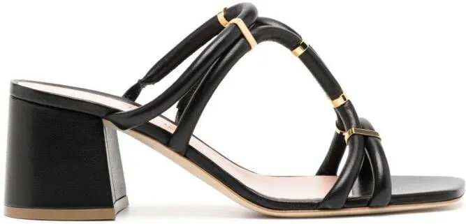 Rupert Sanderson 60mm tubular leather sandals Black