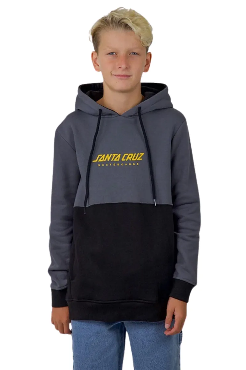 Santa Cruz | Kids Solid Strip Front Hoody Contrast Panel Hoody (Charcoal)