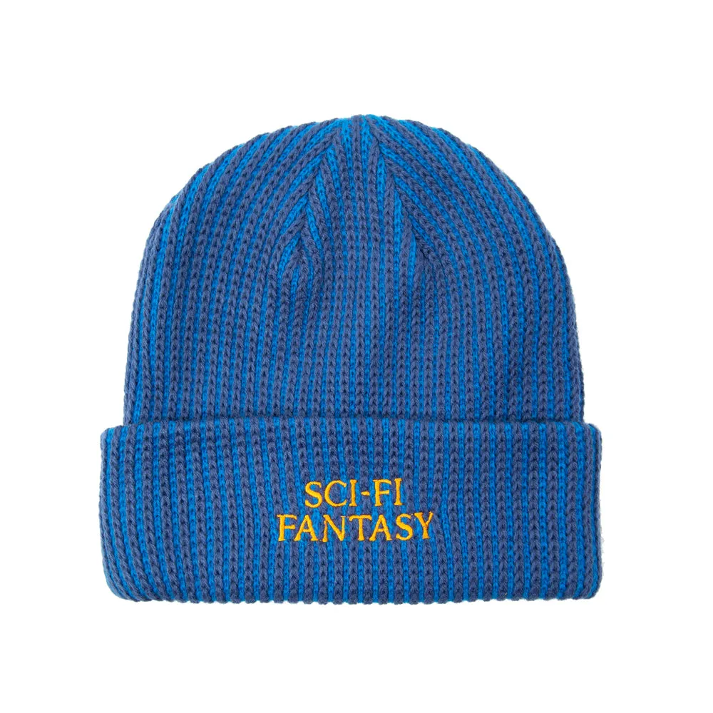 SCI-FI FANTASY LOGO BEANIE // BLUE/NAVY