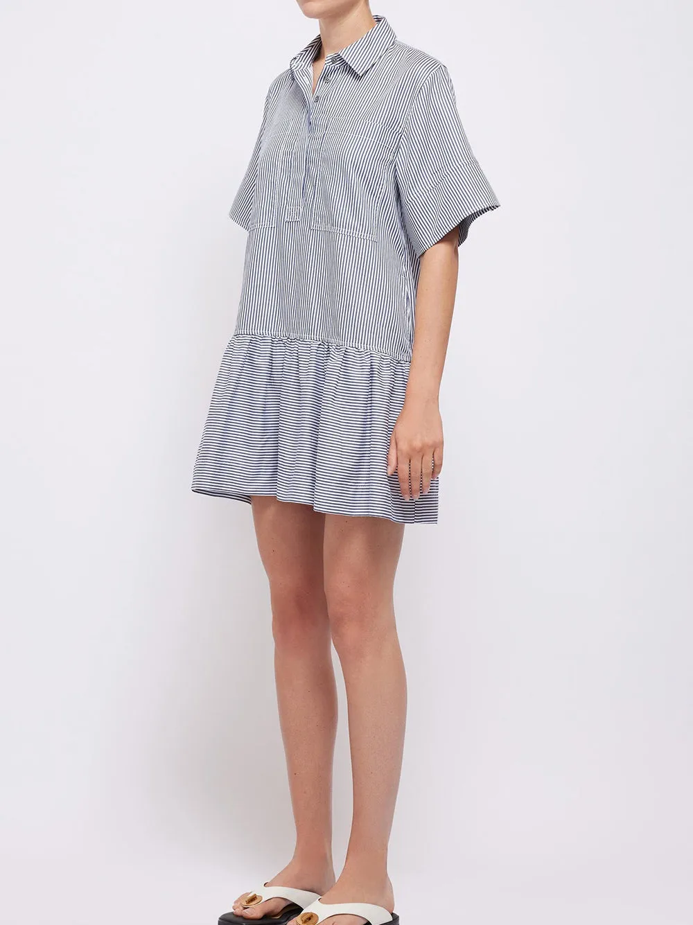 Simkhai Cris Shirt Dress in Midnight Stripe