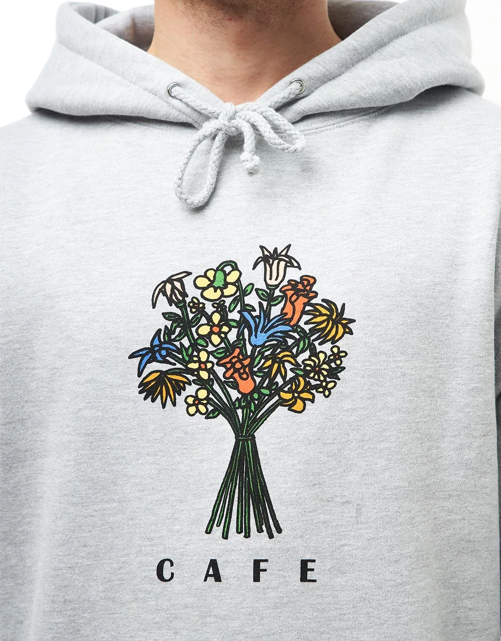 Skateboard Cafe Bouquet Pullover Hoodie - Heather Grey