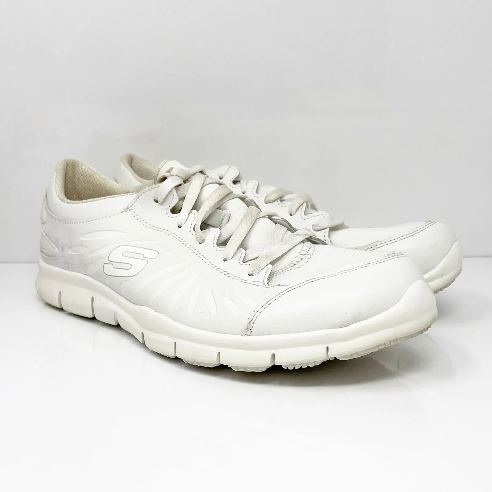 Skechers Womens Work Eldred Dewey SR 76564 White Running Shoes Sneakers Size 11