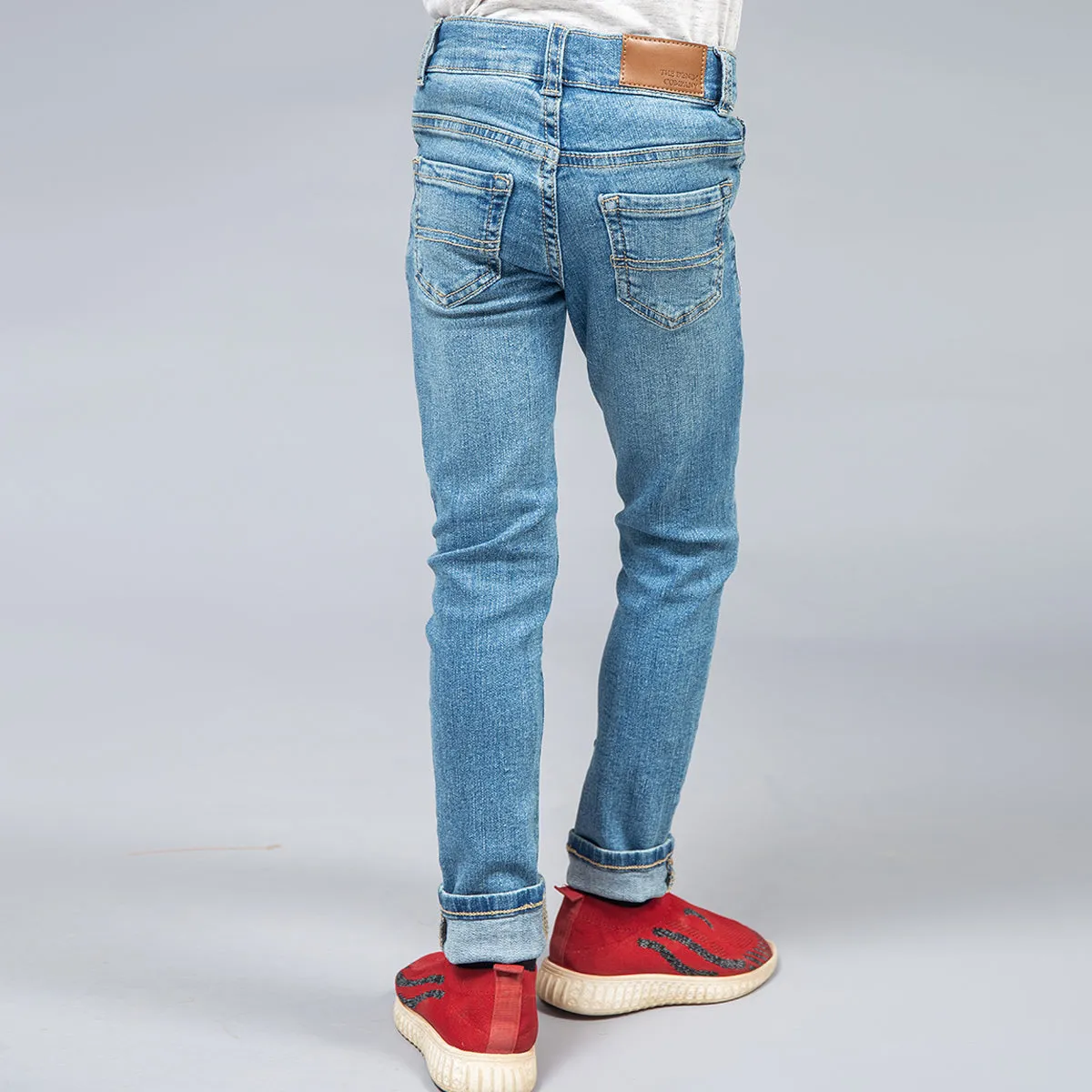 Skinny Denim Jeans - Mid Blue Wash