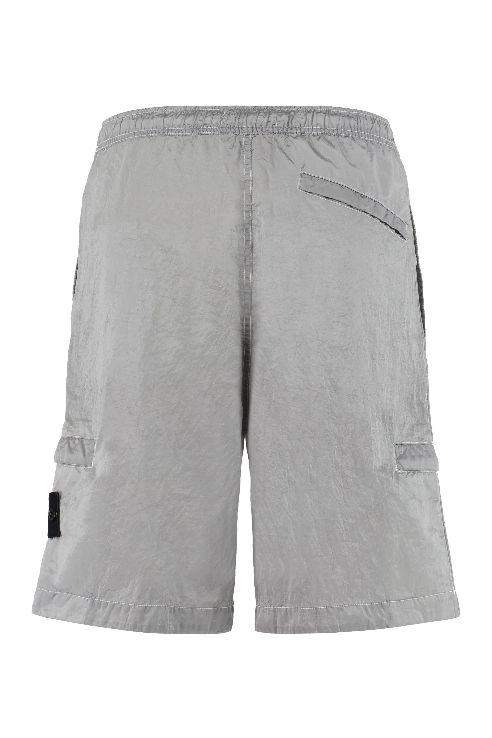 Stone Island Logo Patch Straight Leg Shorts