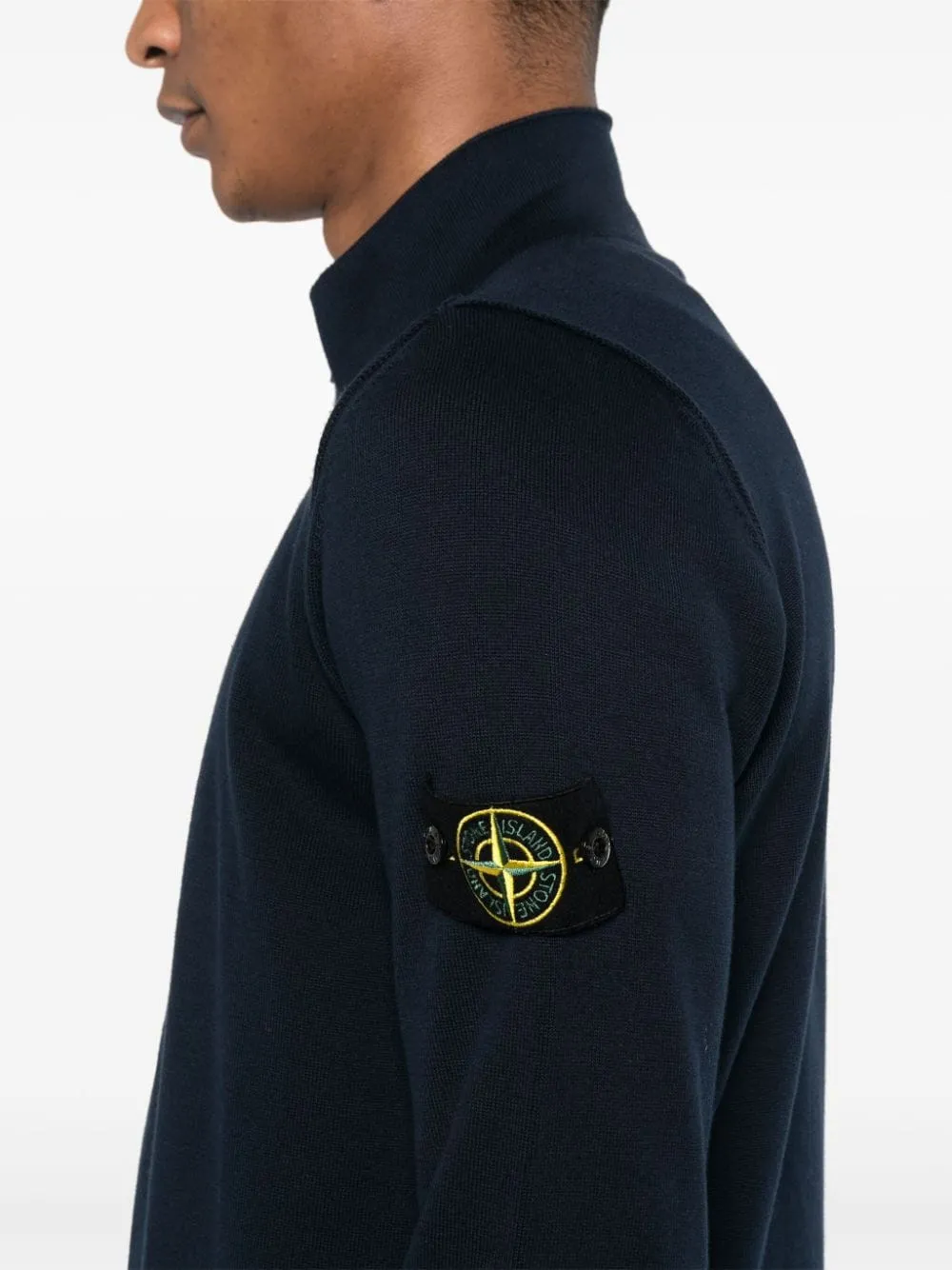 Stone Island - Sweat zippé navy 63160 ‘OLD’ TREATMENT