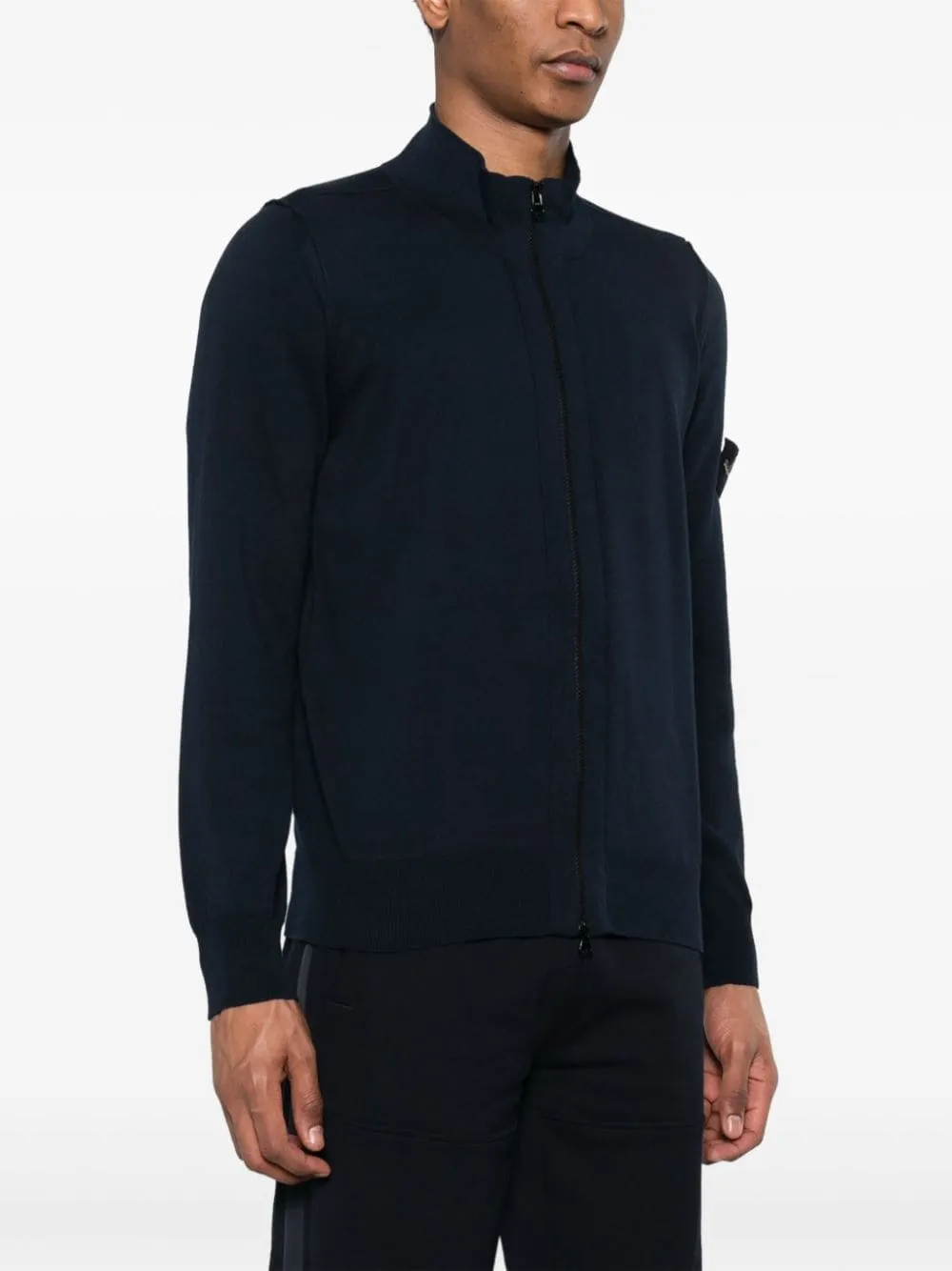 Stone Island - Sweat zippé navy 63160 ‘OLD’ TREATMENT