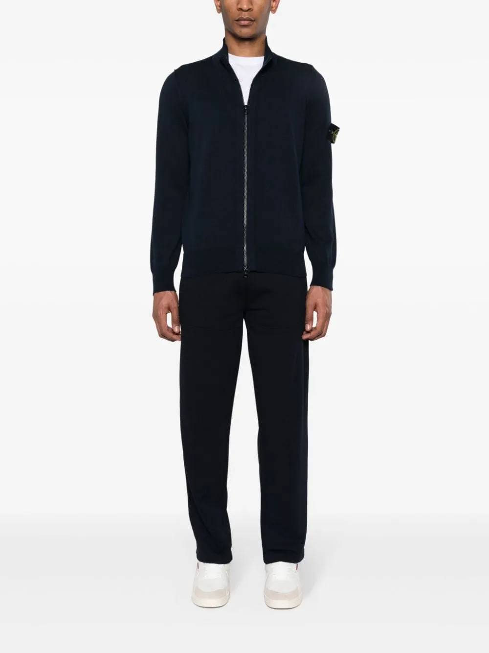 Stone Island - Sweat zippé navy 63160 ‘OLD’ TREATMENT