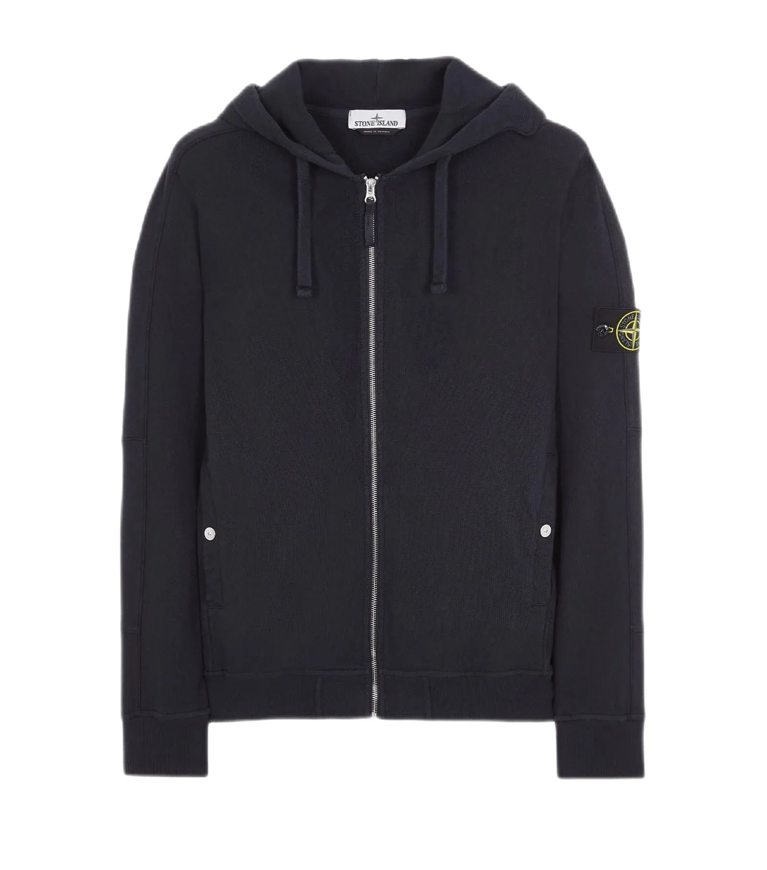 Stone Island - Sweat zippé à capuche navy 63160 ‘OLD’ TREATMENT