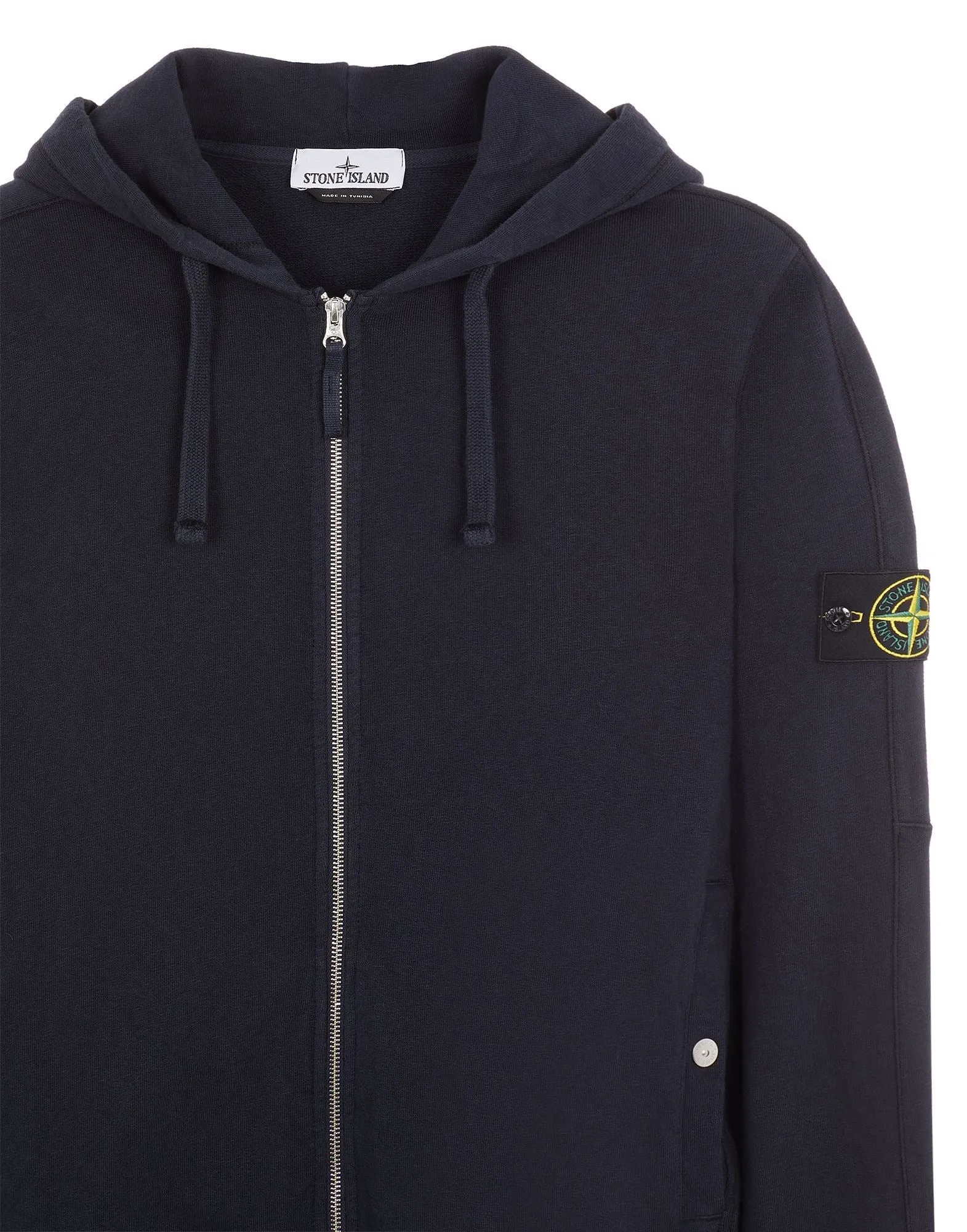 Stone Island - Sweat zippé à capuche navy 63160 ‘OLD’ TREATMENT