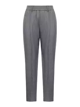 straight leg wool trousers