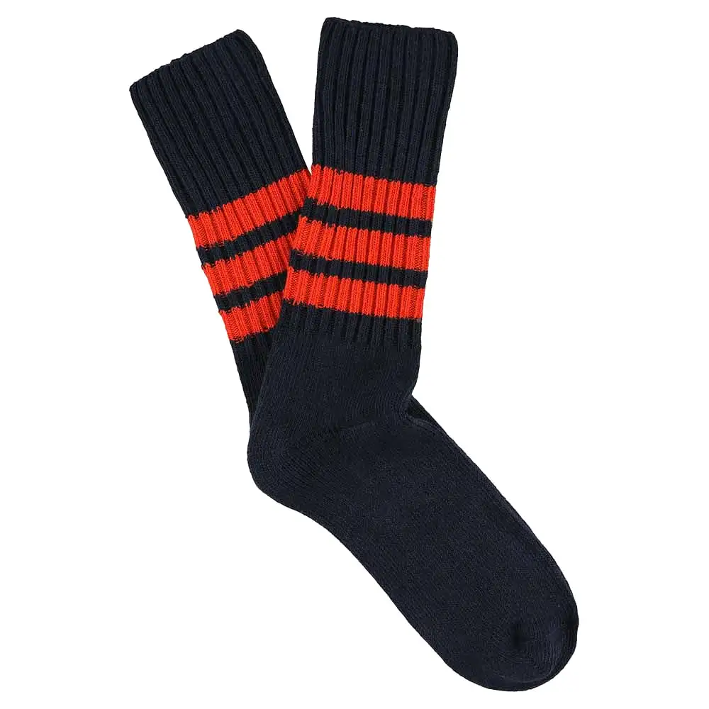 Stripes Crew Socks - Blue / Orange