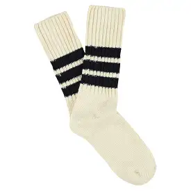 Stripes Crew Socks - Ecru / Blue