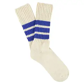 Stripes Crew Socks - Ecru / Bright Blue