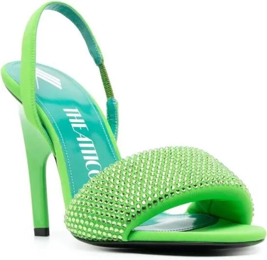 The Attico crystal-embellished open-toe sandals Green