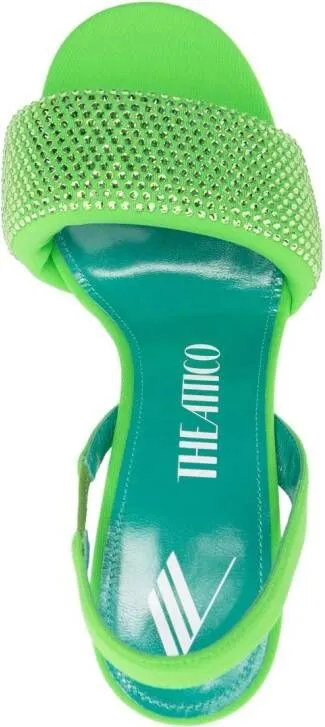 The Attico crystal-embellished open-toe sandals Green